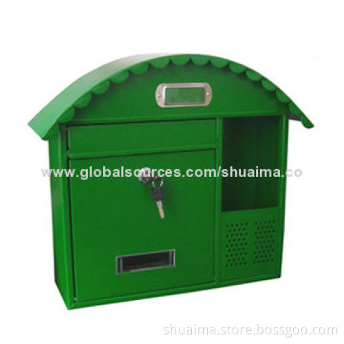 Mailbox, Simple Appearance Metal Mailbox, Wall Mounted Mailbox: W415*D160*H320mm